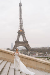 Matisse Entegre Etekli Uzun Kollu Üç Boyutlu Balık Gelinlik