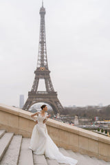 Matisse Entegre Etekli Uzun Kollu Üç Boyutlu Balık Gelinlik