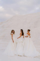 Midas Straplez Katmanlı Etekli Prenses Gelinlik