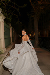 Juliette Havuz Yaka Fransız Dantelli A Kesim Gelinlik