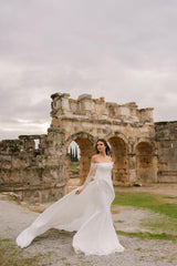 Nerva Uzun Kollu Fransız Dantelli Balık Gelinlik