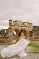 Nerva Uzun Kollu Fransız Dantelli Balık Gelinlik