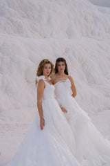 Herodotus Kare Yaka Brokarlı Prenses Gelinlik