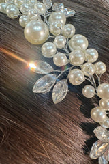 Adel Kristal Boncuklu ve İncili Gelin Saç Aksesuarı - Mediha Cambaz Bridal