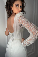 Adora Şifon Tek Kol Düz Kesim Gelinlik - Mediha Cambaz Bridal