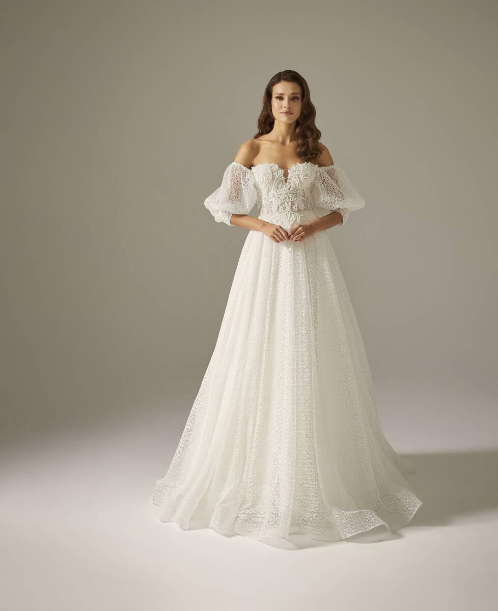 Airline Balon Kol Vintage A Kesim Gelinlik - Mediha Cambaz Bridal