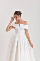 Albedo Sade Saten Prenses Model Gelinlik - Mediha Cambaz Bridal
