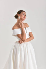 Albedo Sade Saten Prenses Model Gelinlik - Mediha Cambaz Bridal