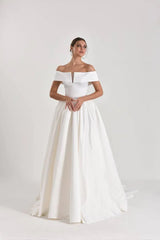 Albedo Sade Saten Prenses Model Gelinlik - Mediha Cambaz Bridal