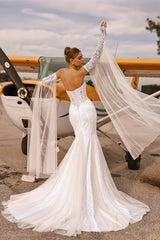 Albus Fransız Dantelli Straplez Balık Gelinlik - Mediha Cambaz Bridal