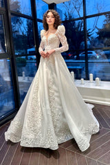 Alexis Üç Boyutlu Dantel A Kesim Gelinlik - Mediha Cambaz Bridal