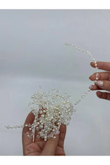 ALISHA Tek Sıra İncili Kristalli Saç Aksesuarı - Mediha Cambaz Bridal