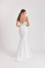 Alisse Ivory M Yaka Boncuklu Balık Gelinlik - Mediha Cambaz Bridal