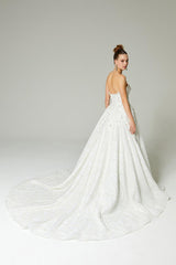 Alix Kristal İşlemeli Straplez Prenses Gelinlik - Mediha Cambaz Bridal