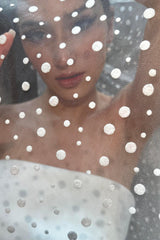 Alyte Kadife Dokulu Puantiyeli Kısa Tül Duvak - Mediha Cambaz Bridal