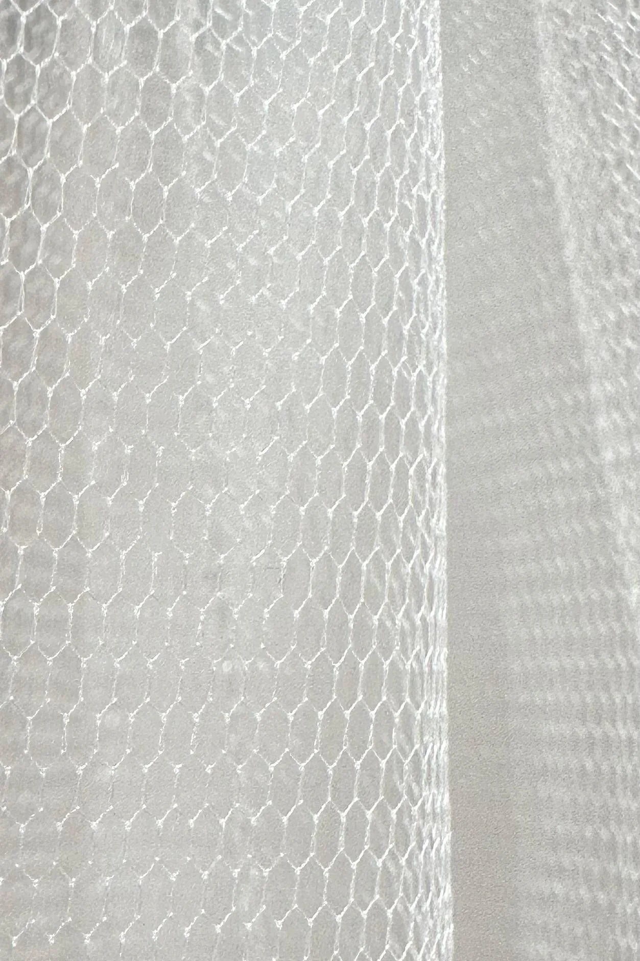 Amber Çizgisel Dantel İşlemeli Özel Tasarım Uzun Duvak - Mediha Cambaz Bridal