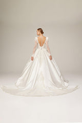 Angela Saten Dantel Prenses Model Gelinlik - Mediha Cambaz Bridal