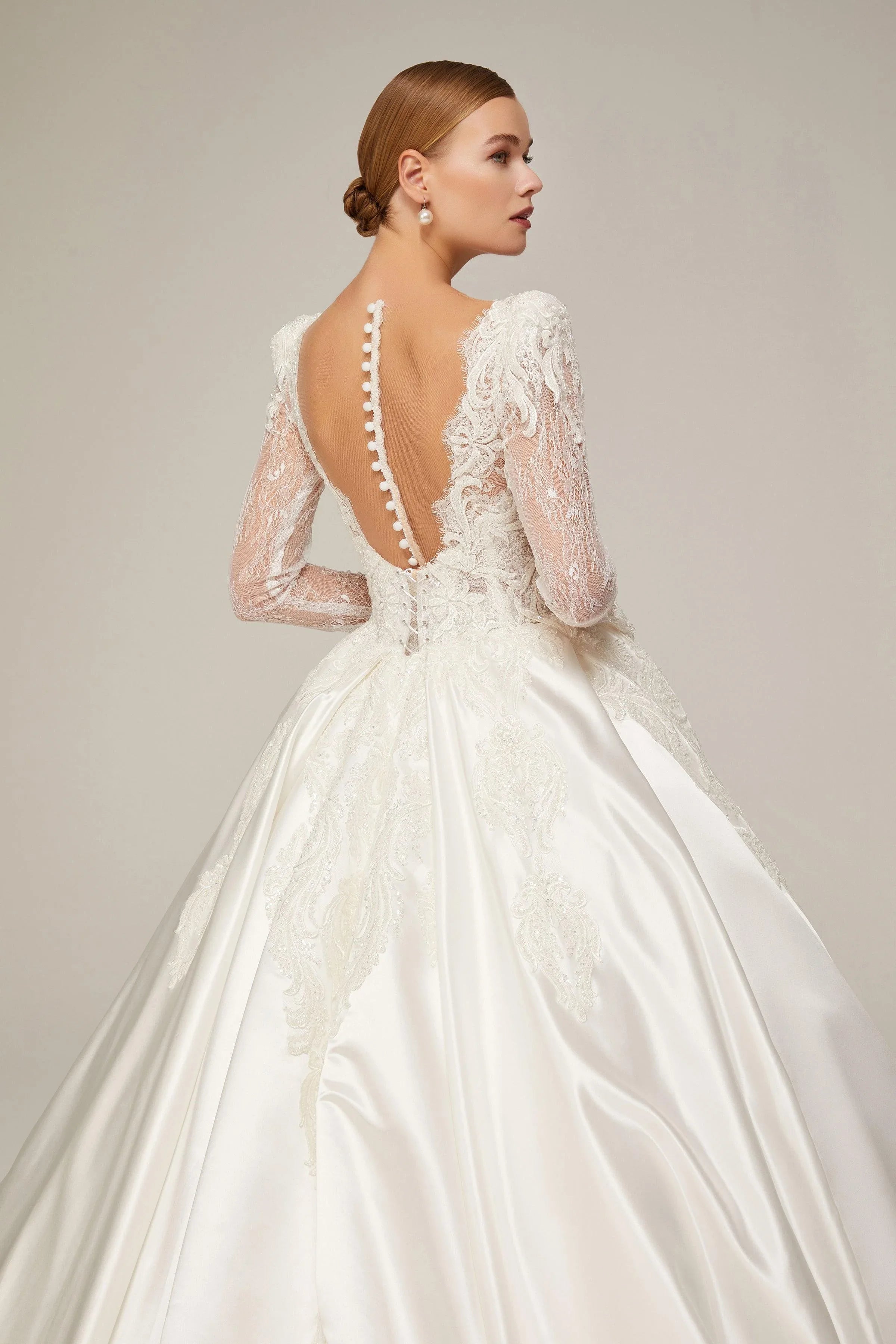 Angela Saten Dantel Prenses Model Gelinlik - Mediha Cambaz Bridal