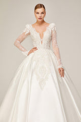 Angela Saten Dantel Prenses Model Gelinlik - Mediha Cambaz Bridal