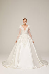 Angela Saten Dantel Prenses Model Gelinlik - Mediha Cambaz Bridal