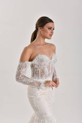 Anima Fransız Dantel Balık Kesim Gelinlik - Mediha Cambaz Bridal