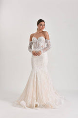 Anima Fransız Dantel Balık Kesim Gelinlik - Mediha Cambaz Bridal