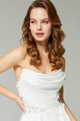 Aria Drapeli Straplez A Kesim Gelinlik - Mediha Cambaz Bridal