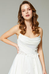 Aria Drapeli Straplez A Kesim Gelinlik - Mediha Cambaz Bridal