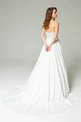 Aria Drapeli Straplez A Kesim Gelinlik - Mediha Cambaz Bridal