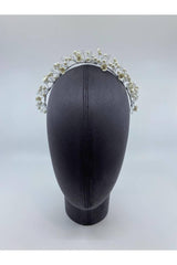 Arty Üç Boyutlu Seramik Çiçek ve İncili Saç Aksesuarı - Mediha Cambaz Bridal