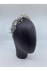 Arty Üç Boyutlu Seramik Çiçek ve İncili Saç Aksesuarı - Mediha Cambaz Bridal