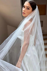 Barbara Prenses Saydam Büzgülü Uzun Hayal Tül Duvak - Mediha Cambaz Bridal