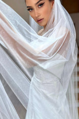 Barbara Prenses Saydam Büzgülü Uzun Hayal Tül Duvak - Mediha Cambaz Bridal