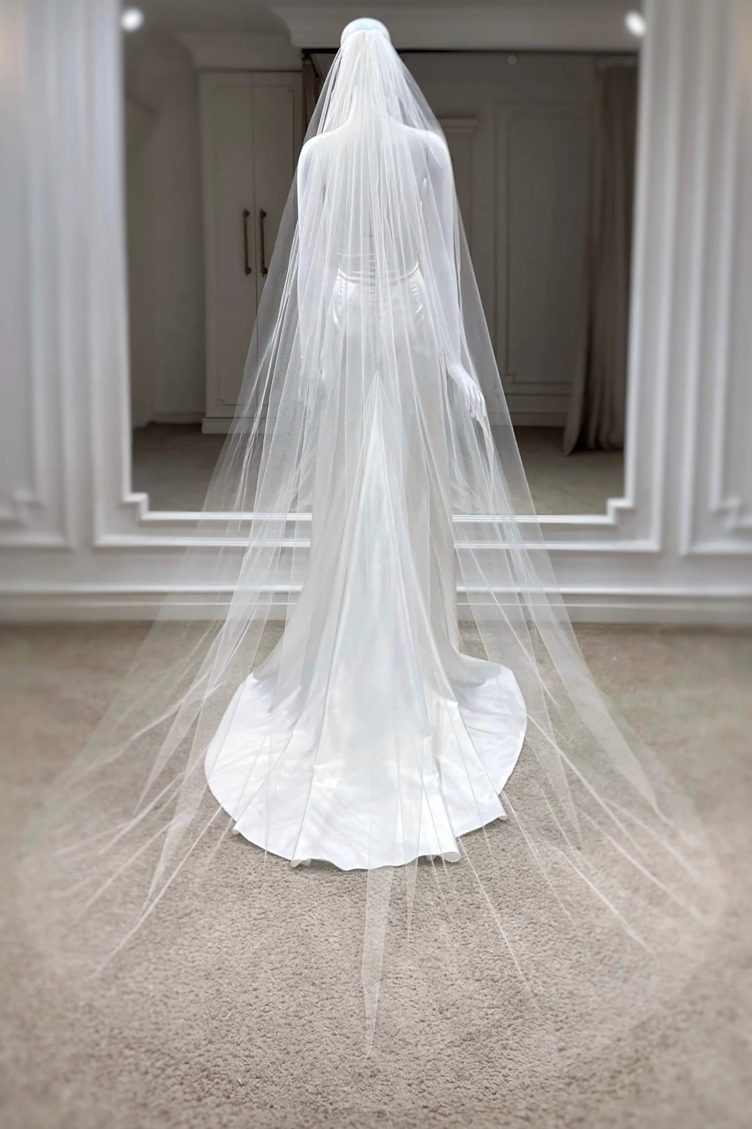 Barbara Prenses Saydam Büzgülü Uzun Hayal Tül Duvak - Mediha Cambaz Bridal