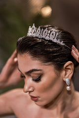 Bloom Kristal ve Damla Taşlı Gelin Tacı - Mediha Cambaz Bridal