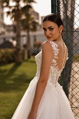 Blossom Üç Boyutlu Dantel İşlemeli A Kesim Gelinlik - Mediha Cambaz Bridal