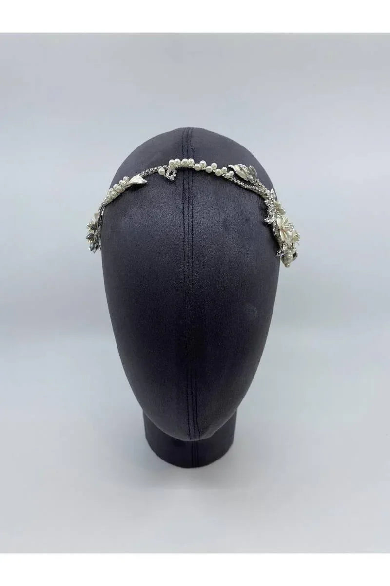 Bohem Üç Boyutlu Taşlı Gelin Saç Aksesuarı - Mediha Cambaz Bridal
