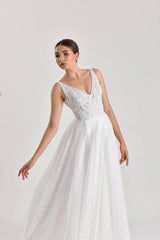 Bona Fide Işıltılı Vintage A Kesim Gelinlik - Mediha Cambaz Bridal