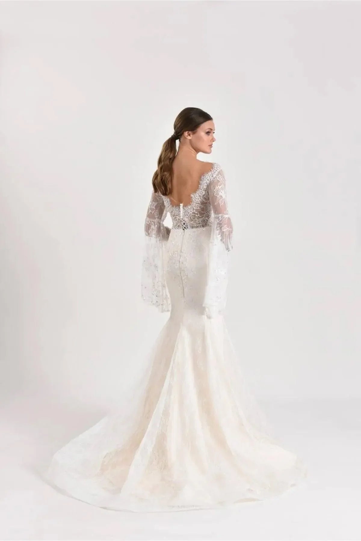 Brahte Fransız Dantel Helen Balık Gelinlik - Mediha Cambaz Bridal
