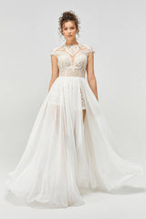 Breath Şortlu İki Parça Düz Kesim Gelinlik - Mediha Cambaz Bridal