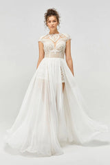 Breath Şortlu İki Parça Düz Kesim Gelinlik - Mediha Cambaz Bridal