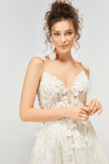 Brillant Leaf Pinterest Işıltılı A Kesim Gelinlik - Mediha Cambaz Bridal