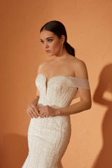 Camille Işıltılı Dantel Balık Kesim Gelinlik - Mediha Cambaz Bridal