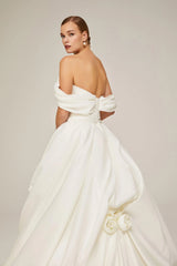 Cardin Saten Drapeli Straplez A Kesim Gelinlik - Mediha Cambaz Bridal