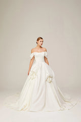 Cardin Saten Drapeli Straplez A Kesim Gelinlik - Mediha Cambaz Bridal