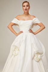 Cardin Saten Drapeli Straplez A Kesim Gelinlik - Mediha Cambaz Bridal