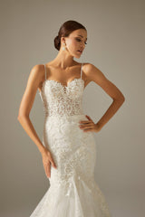 Carol Işıltılı Dantel Vintage Balık Gelinlik - Mediha Cambaz Bridal