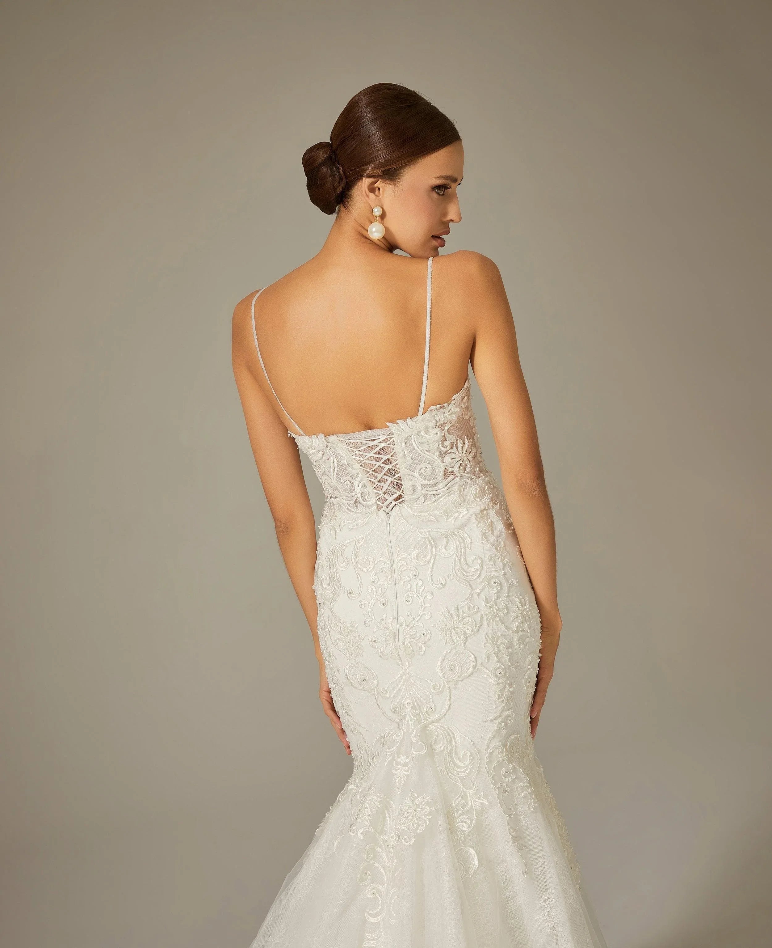 Carol Işıltılı Dantel Vintage Balık Gelinlik - Mediha Cambaz Bridal