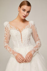 Catherine Dantel Dekolteli A Kesim Gelinlik - Mediha Cambaz Bridal