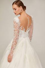 Catherine Dantel Dekolteli A Kesim Gelinlik - Mediha Cambaz Bridal